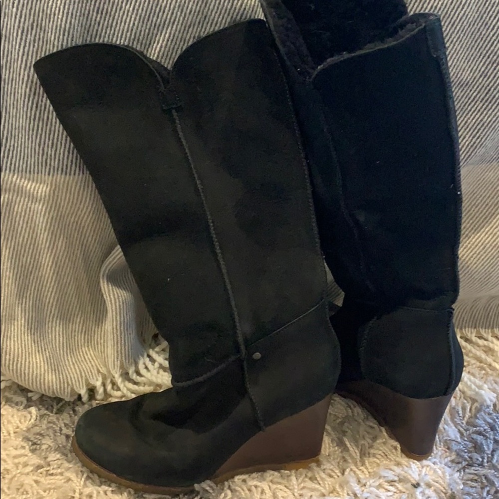 Ugg suede wedge boots